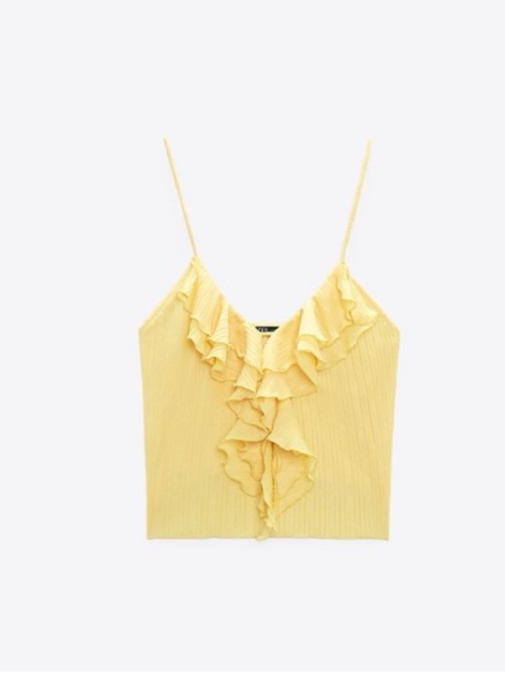 Yellow Ruffled Pleated Cami Top - Picture 4 of 4